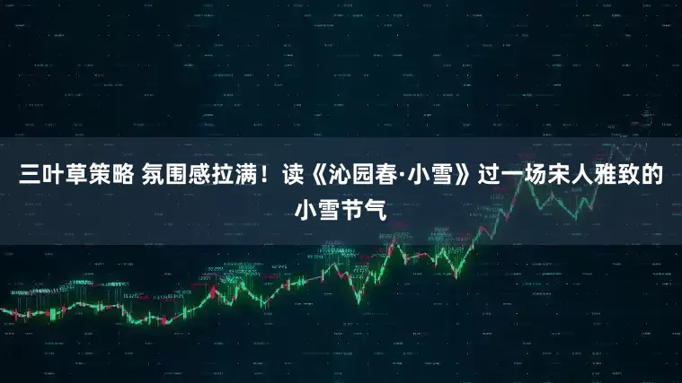 三叶草策略 氛围感拉满！读《沁园春·小雪》过一场宋人雅致的小雪节气